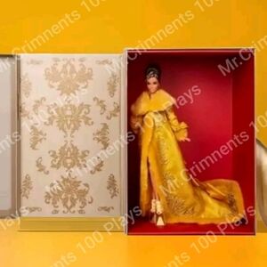 Guo Pei Barbie Doll Wearing Golden-Yellow Gown 2022 In Hand Ready Ship